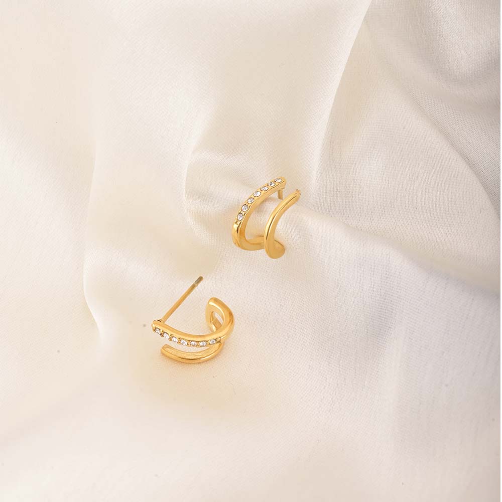 Crystal Curve Earrings