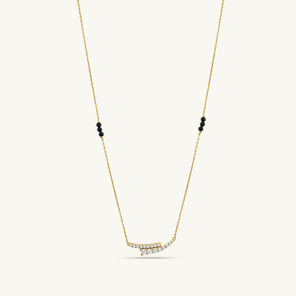 Sparkly Stones Curve Mangalsutra | 18k Gold Vermeil