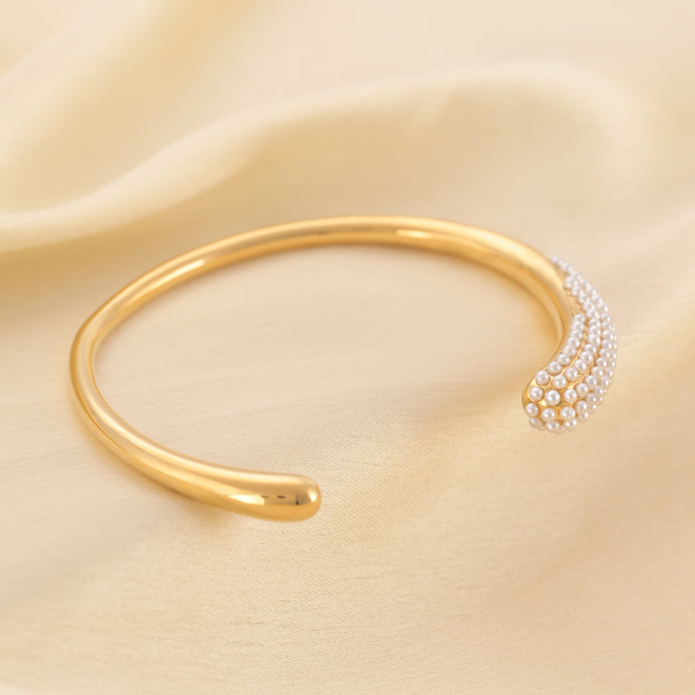 Pearl Cascade Cuff Bracelet