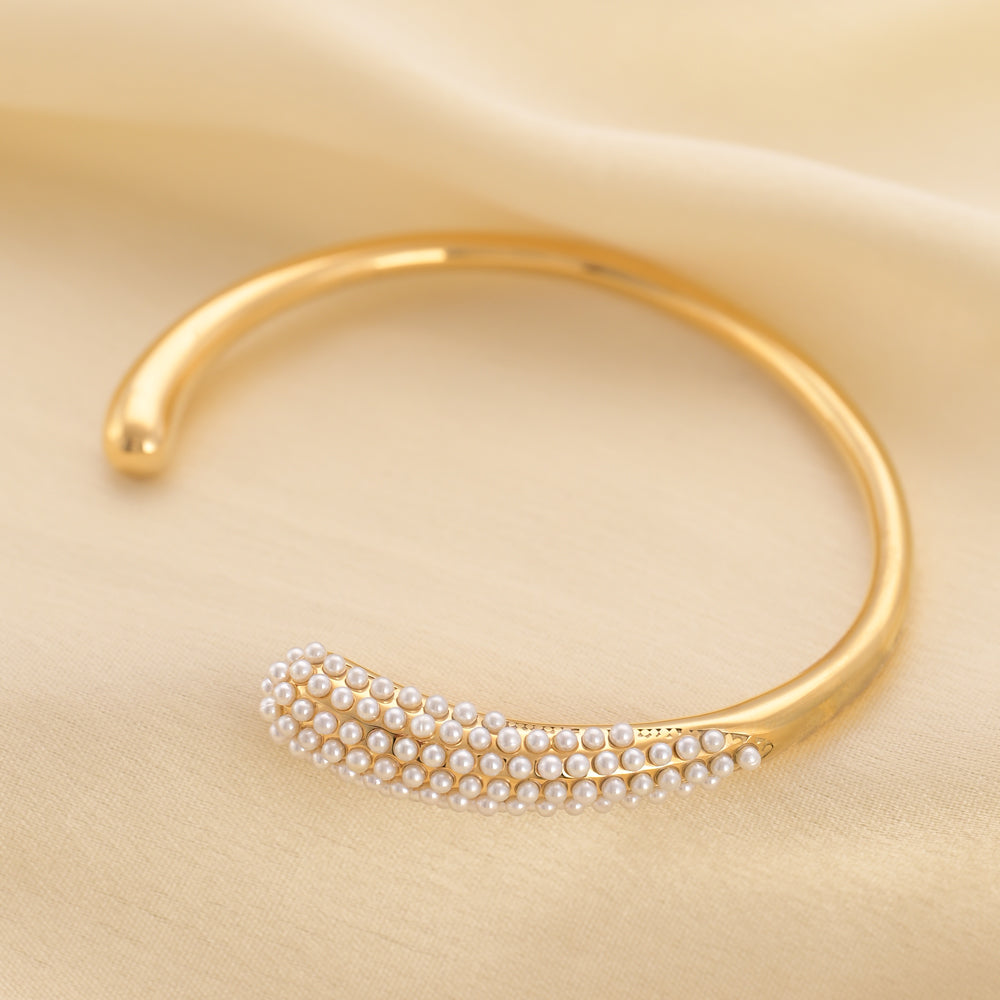 Pearl Cascade Cuff Bracelet
