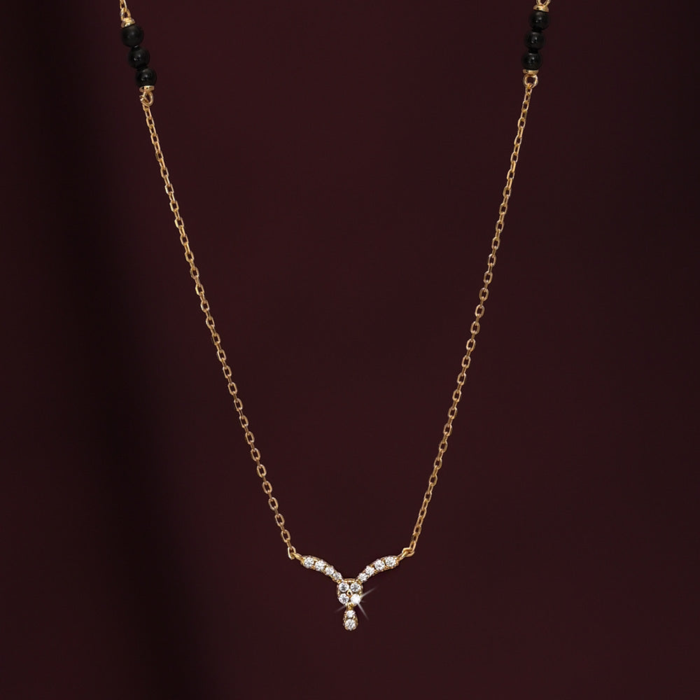 Kanike Diamond Mangalsutra | BIS Hallmarked | 18k Gold Vermeil