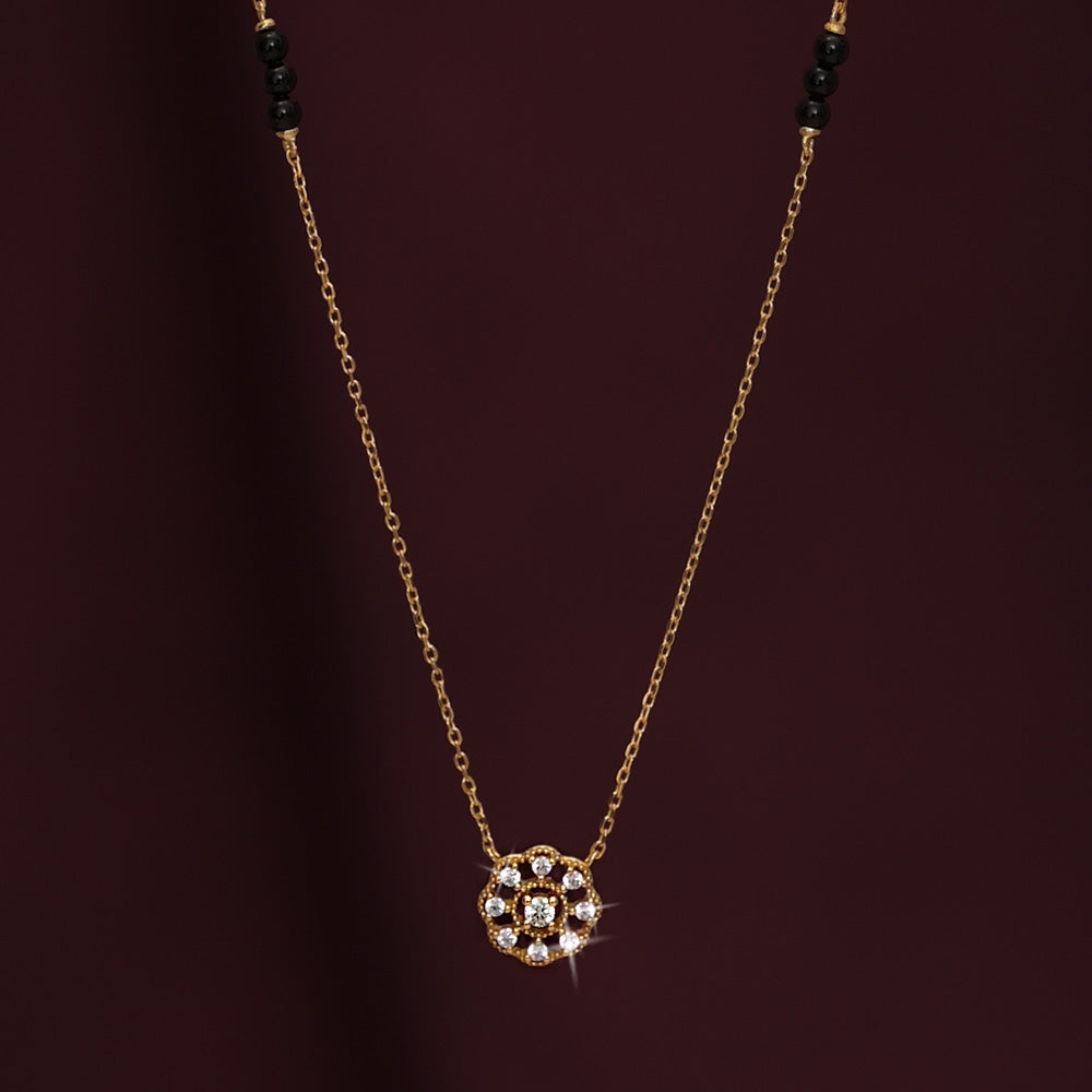 Lakshmi Diamond Mangalsutra | BIS Hallmarked | 18k Gold Vermeil