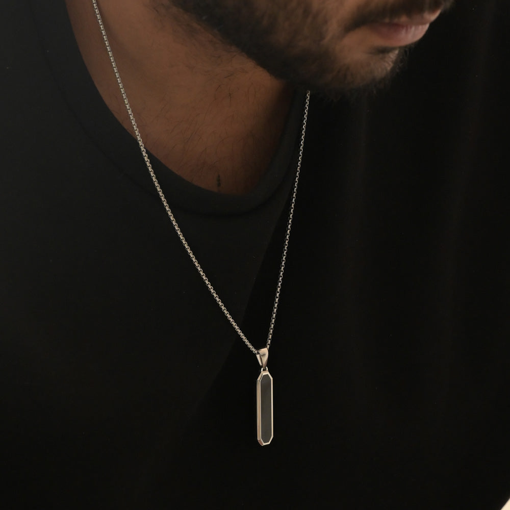 Midnight Prism Necklace- Silver