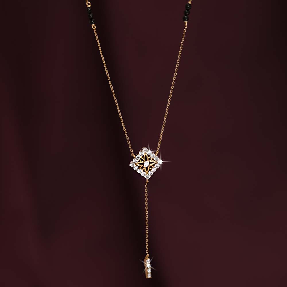 Anika Diamond Mangalsutra | BIS Hallmarked | 18k Gold Vermeil