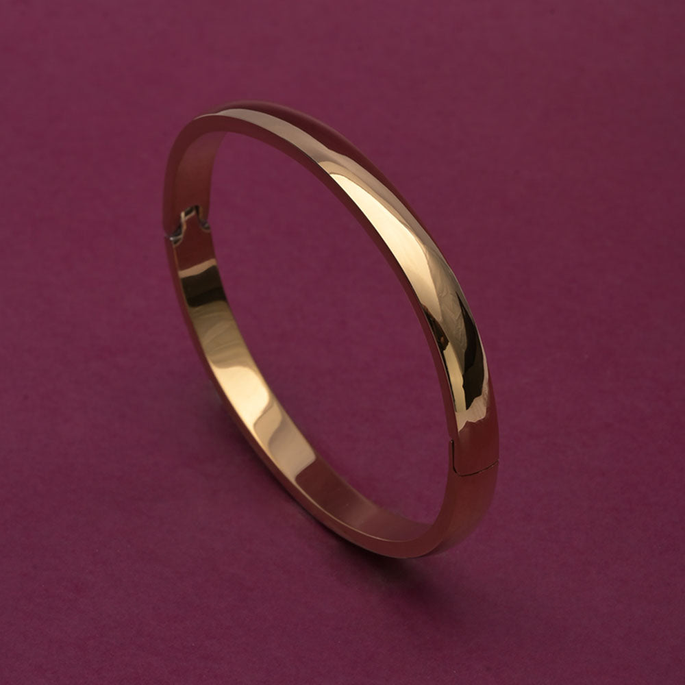Elliptical Grace Gold Bangle Bracelet