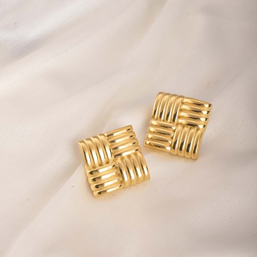 Textured Square Earrings
