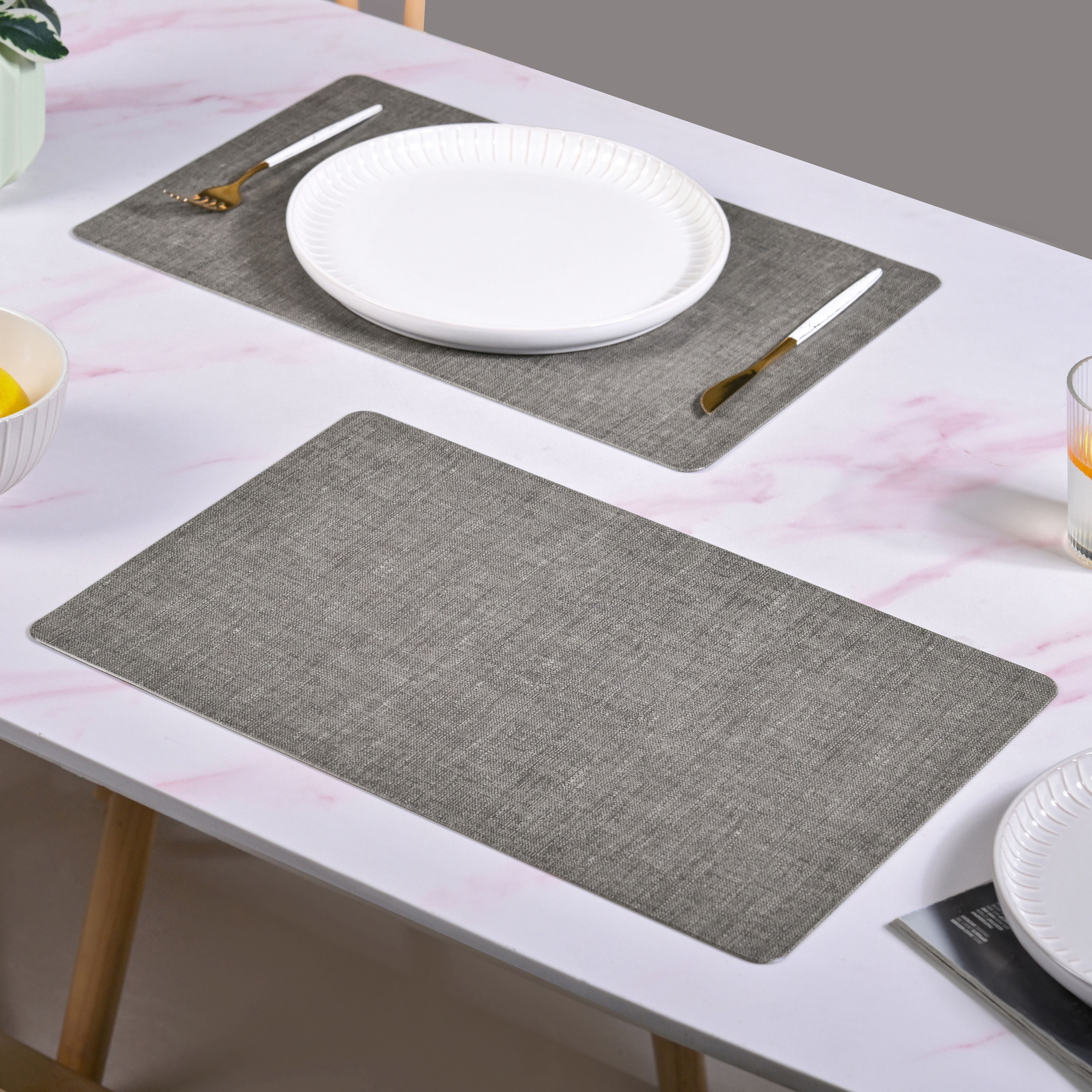 Rectangle Ash Grey Table Mat Set Of 6