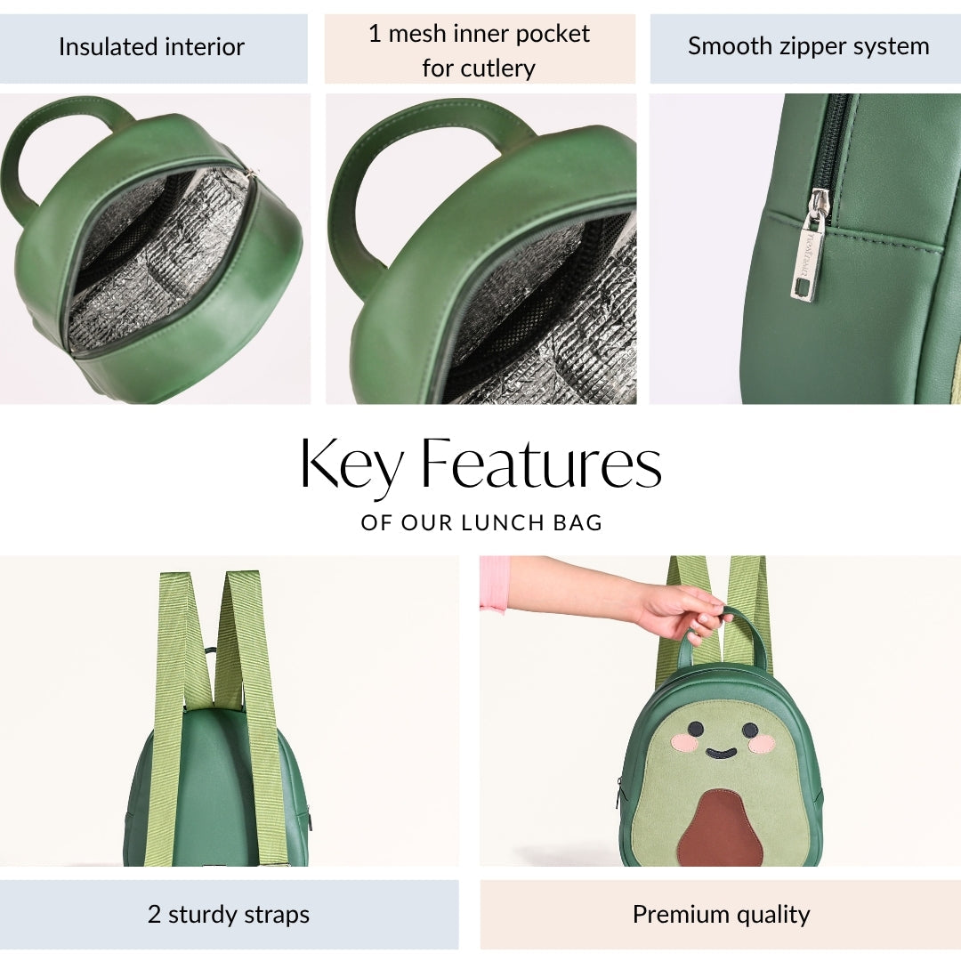 Avocado Insulated Kids Lunch Bag