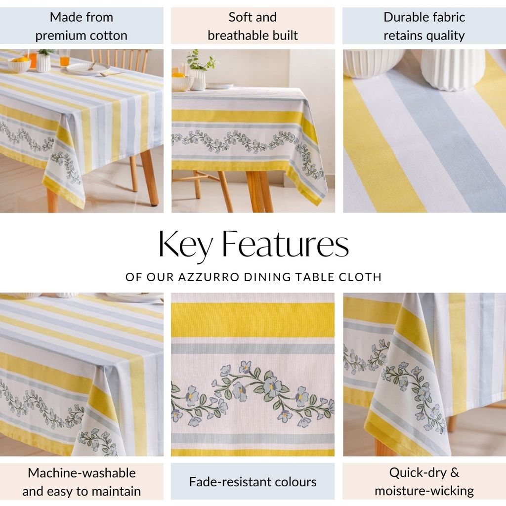 Azzurro 8 Seater Dining Table Cloth 274x152cm