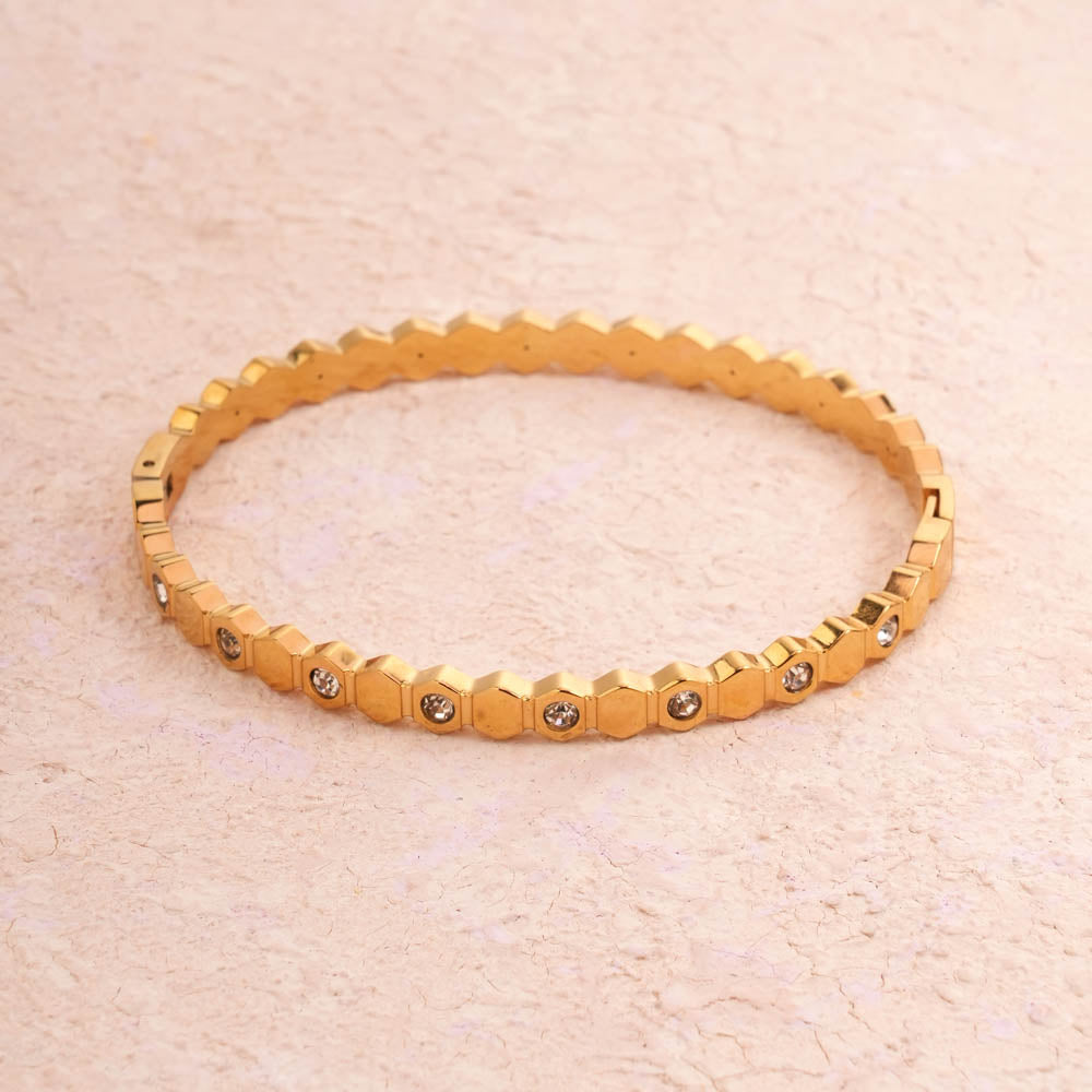 HexaGlow Crystal Bangle Bracelet