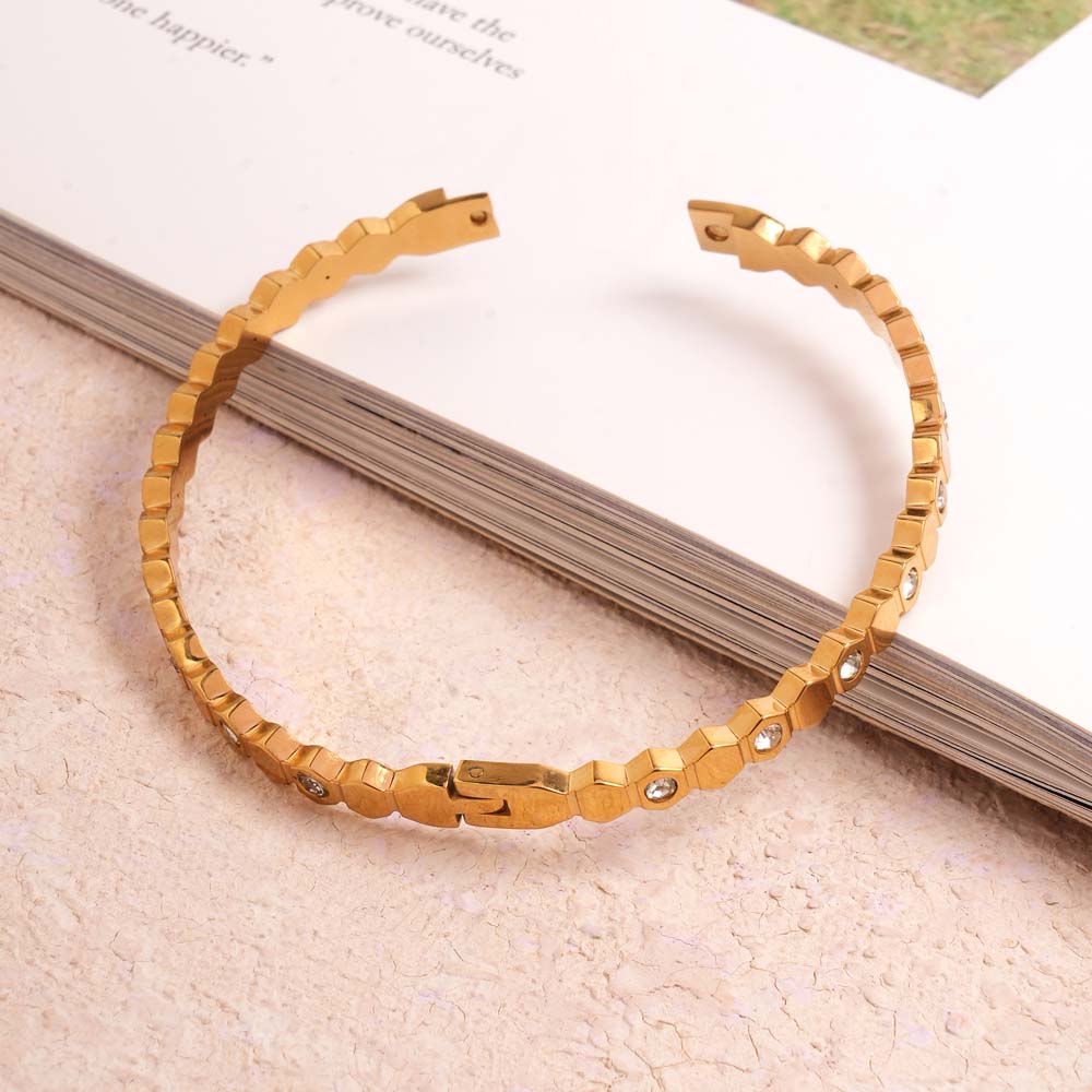 HexaGlow Crystal Bangle Bracelet