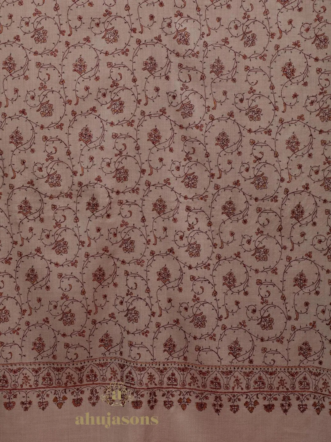 Elegant Cashmina Shawl with Jaal Pattern in Beige