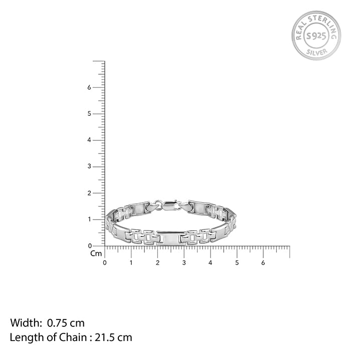 Silver Classic Rectangle Bracelet For Him