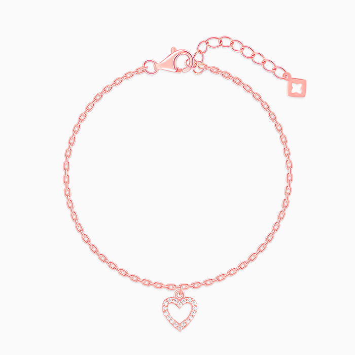 Rose Gold Heart Hooked Bracelet