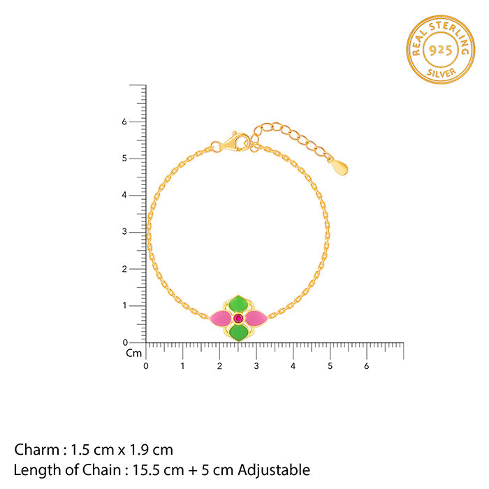 Golden Blissful Floral Bracelet Rakhi