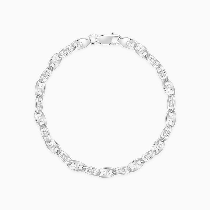 Silver Snail Chain Bracelet For Him