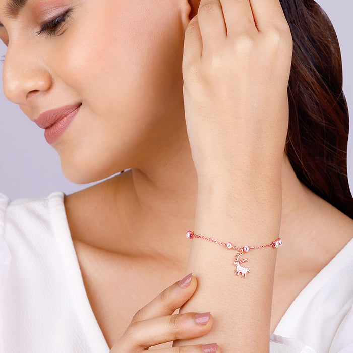 Rose Gold Rain-love-on-your-Deer Bracelet