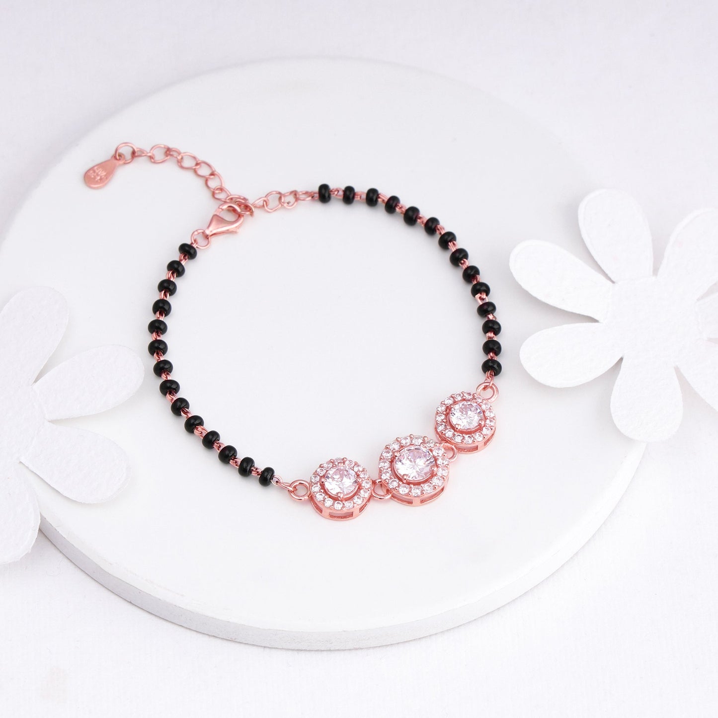 Rose Gold Sparkles Mangalsutra Bracelet