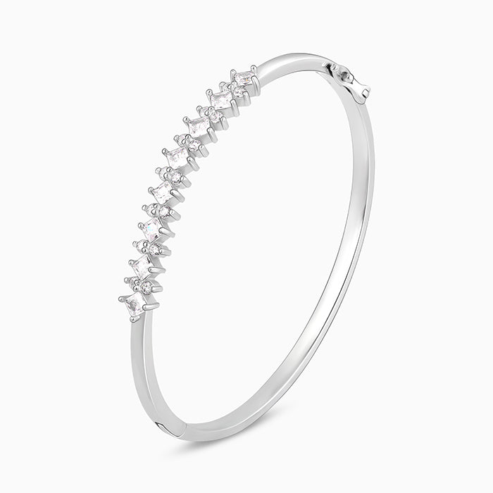 Silver Studded Zircon Elegance Bracelet