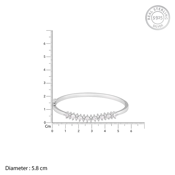 Silver Studded Zircon Elegance Bracelet