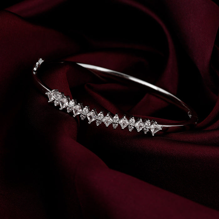 Silver Studded Zircon Elegance Bracelet