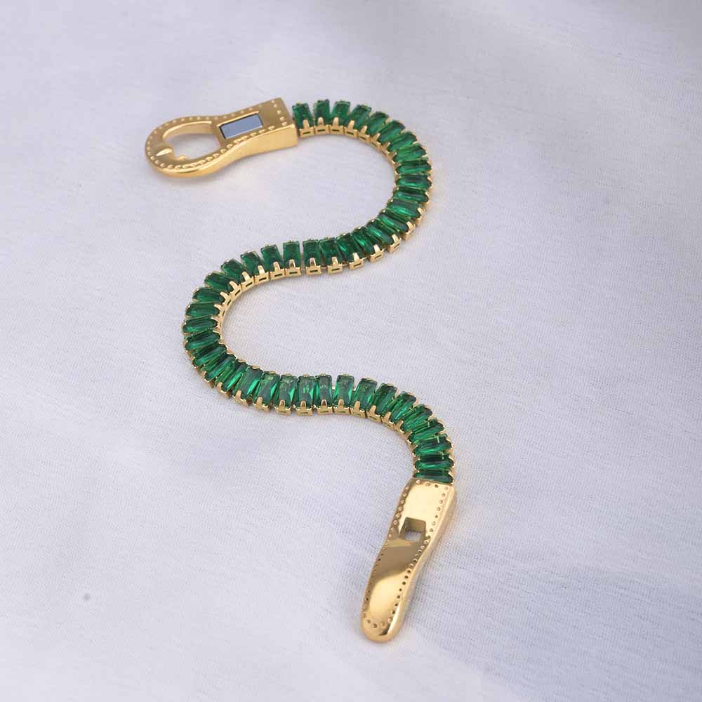 Green Baguette Tennis Bracelet