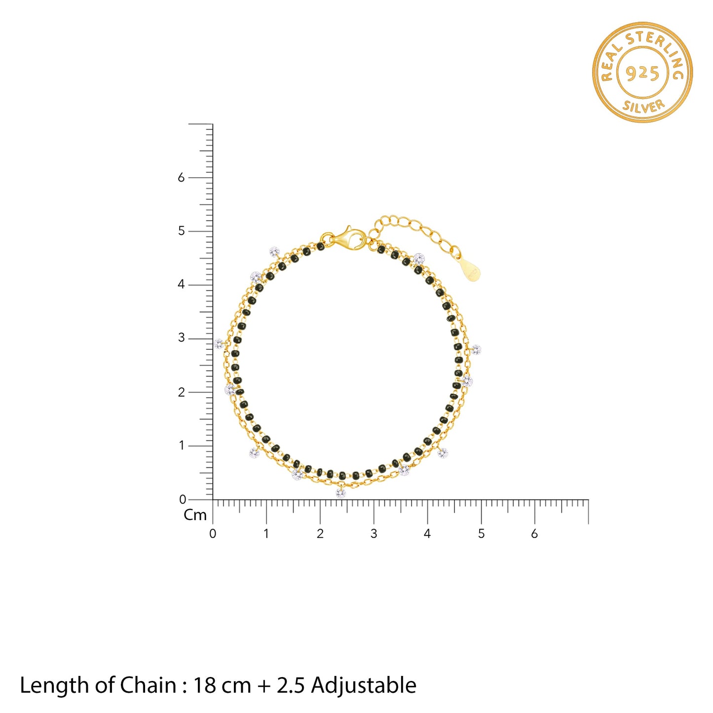 Golden Divine Dazzle Mangalsutra Bracelet