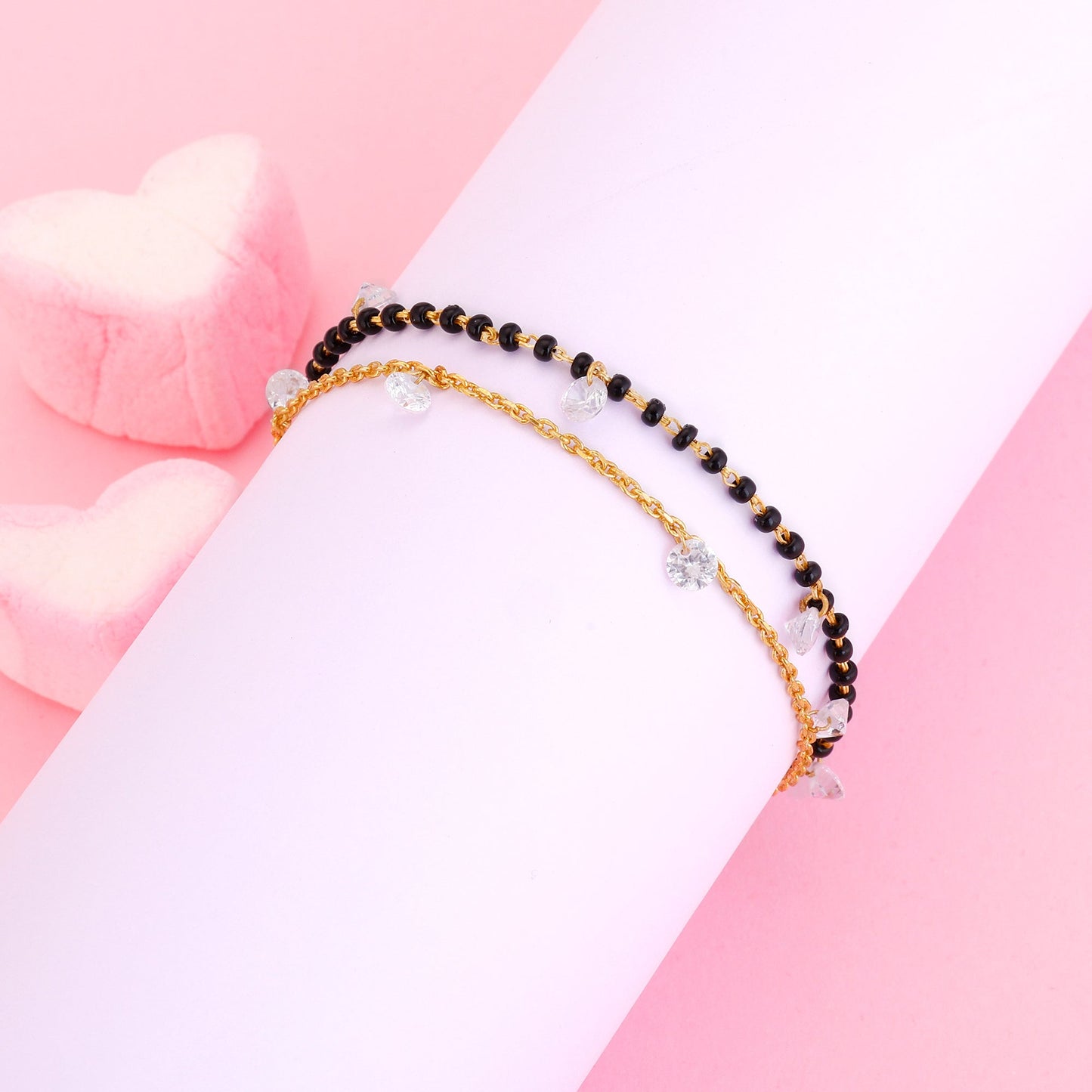 Golden Divine Dazzle Mangalsutra Bracelet