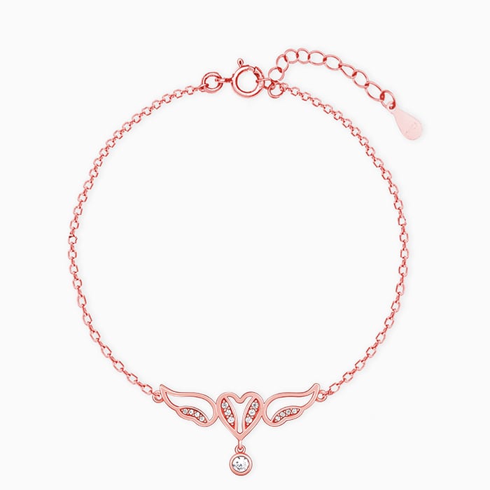 Rose Gold Wings of Love Bracelet