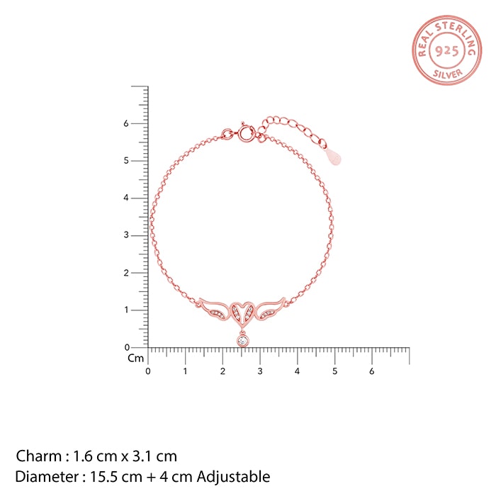 Rose Gold Wings of Love Bracelet
