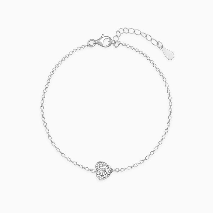 Silver Filled with Love Heart Bracelet