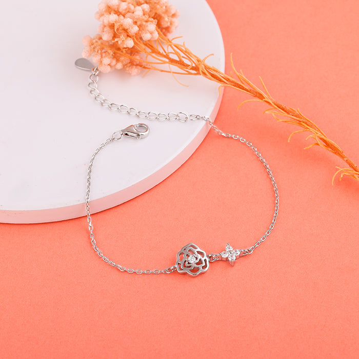 Silver Enchanted Flower Bracelet