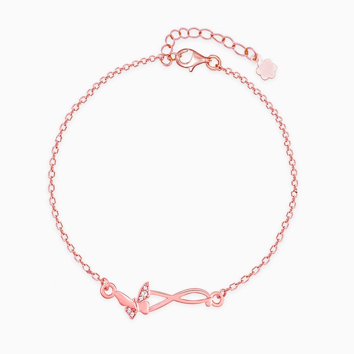 Rose Gold Butterfly Infinity Bracelet