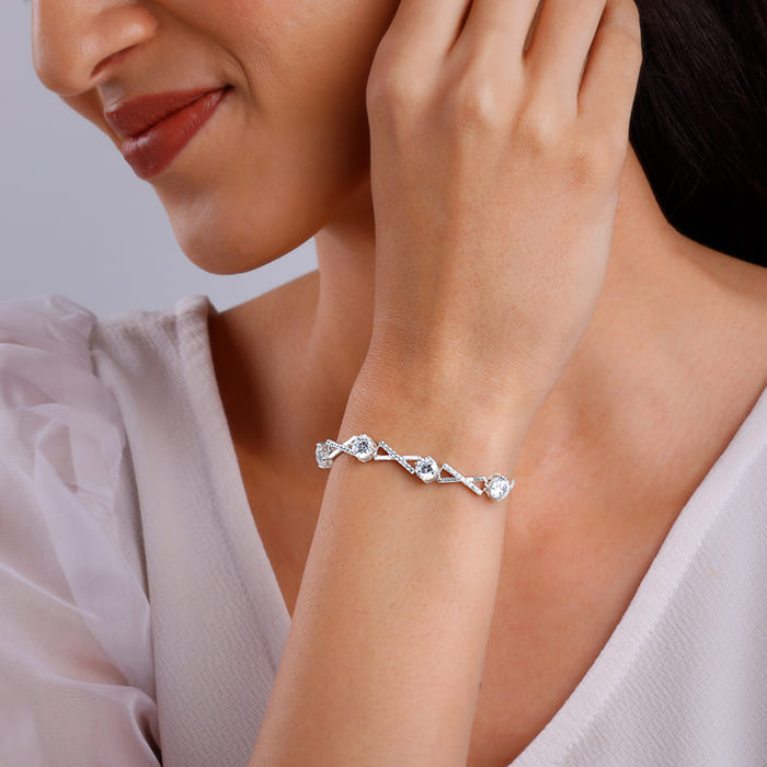 Silver Zircon Excess Bracelet