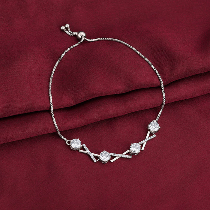 Silver Zircon Excess Bracelet