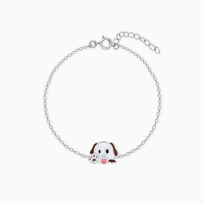 Silver Hello Puppy Kids Bracelet (3-5 yrs)