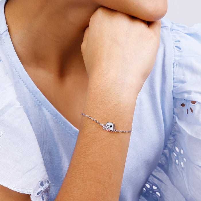 Silver Hello Puppy Kids Bracelet (3-5 yrs)
