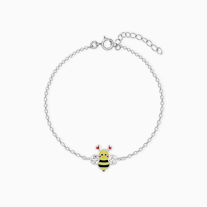 Silver Cheery Bee Kids Bracelet (3-5 yrs)