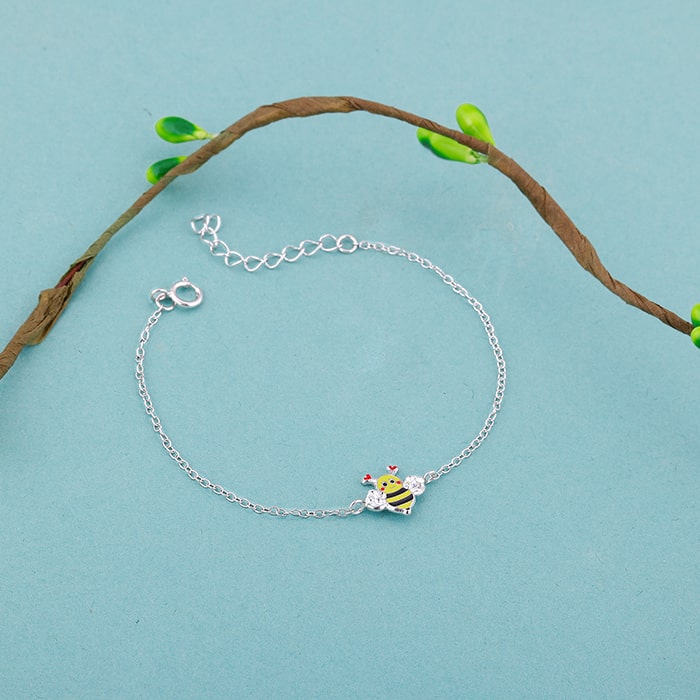 Silver Cheery Bee Kids Bracelet (3-5 yrs)