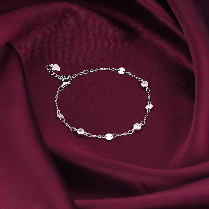Silver Zircon High on Charm Bracelet