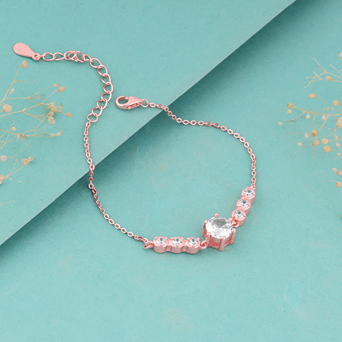 Rose Gold Solitaire Grace Bracelet