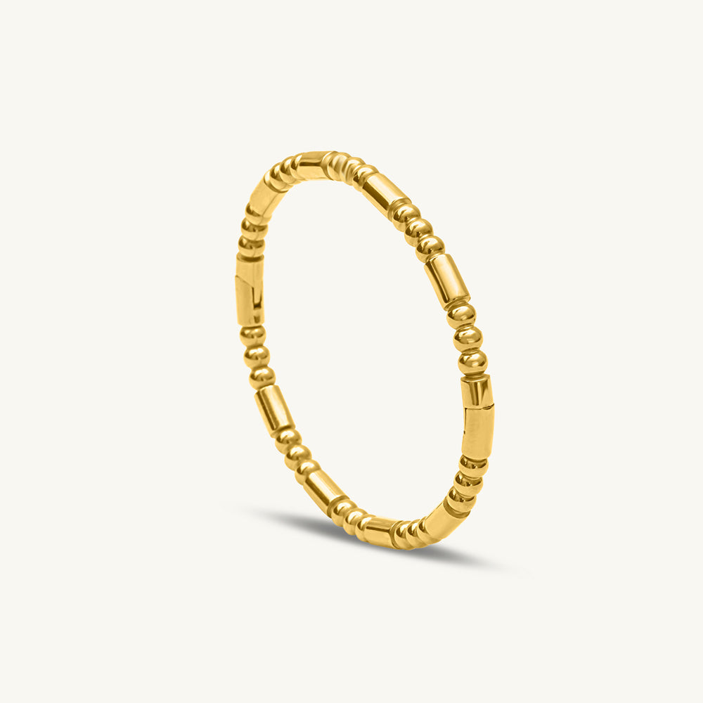 Plain Ball Stud Earrings & Golden Stream Bangle Bracelet Combo Set