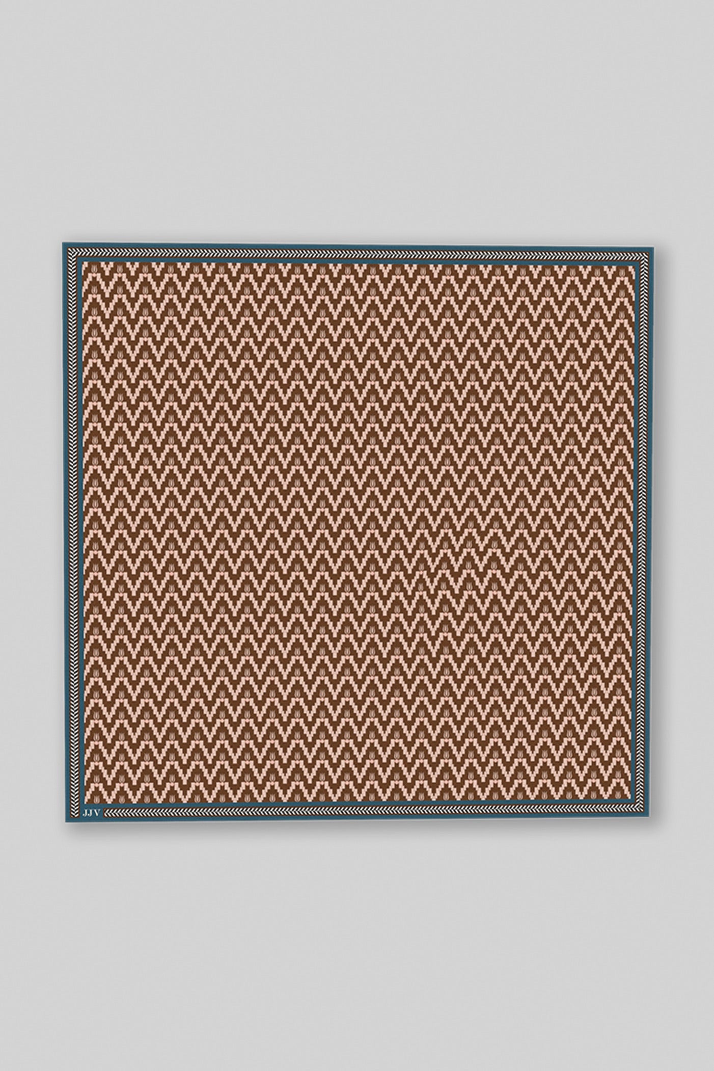 Umber Brown - Ivory Printed Pocket Square
