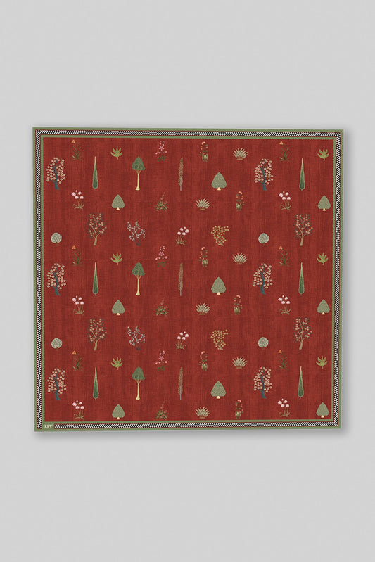 Vintage Red Printed Pocket Square