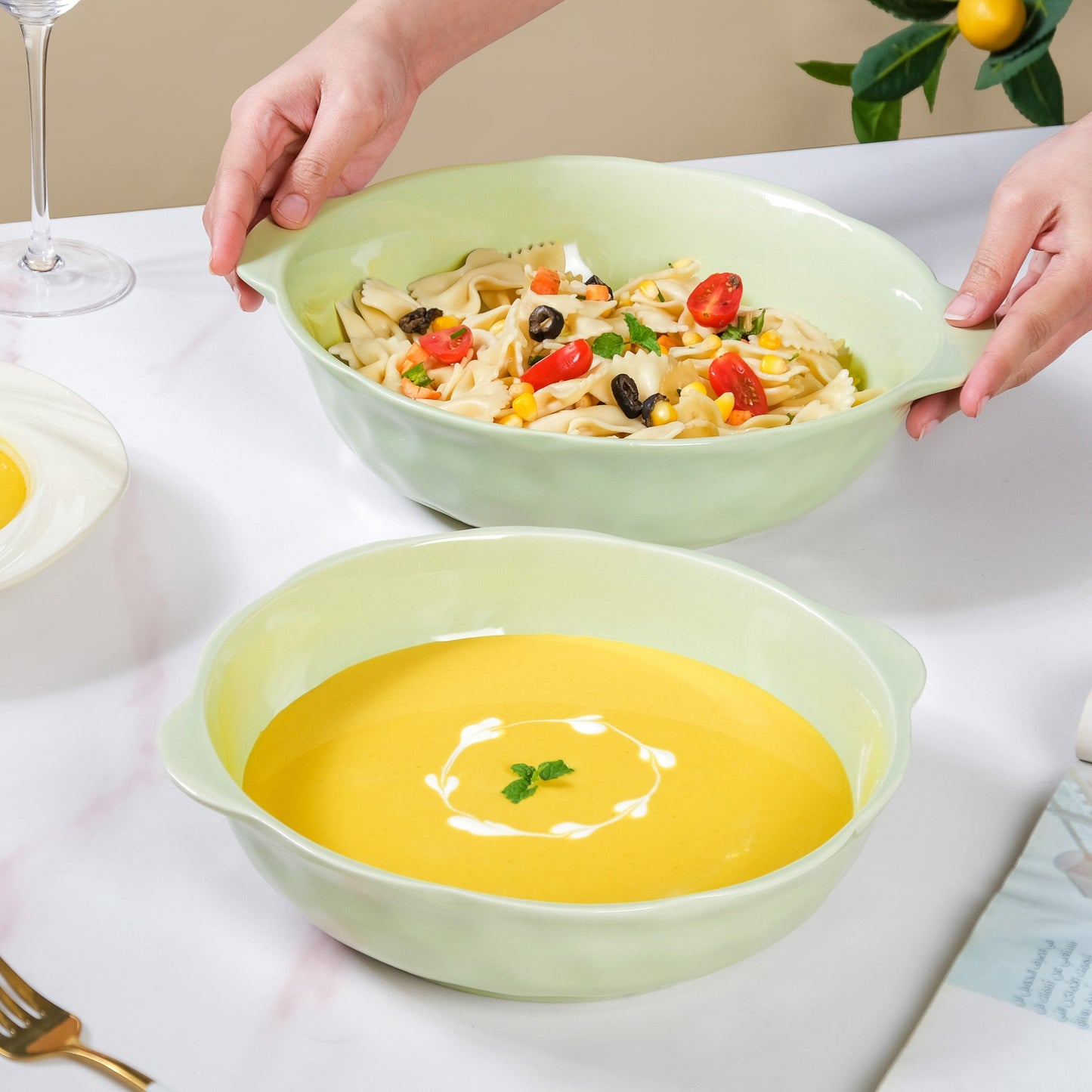 Set Of 2 Ceramic Dishes For Baking And Serving