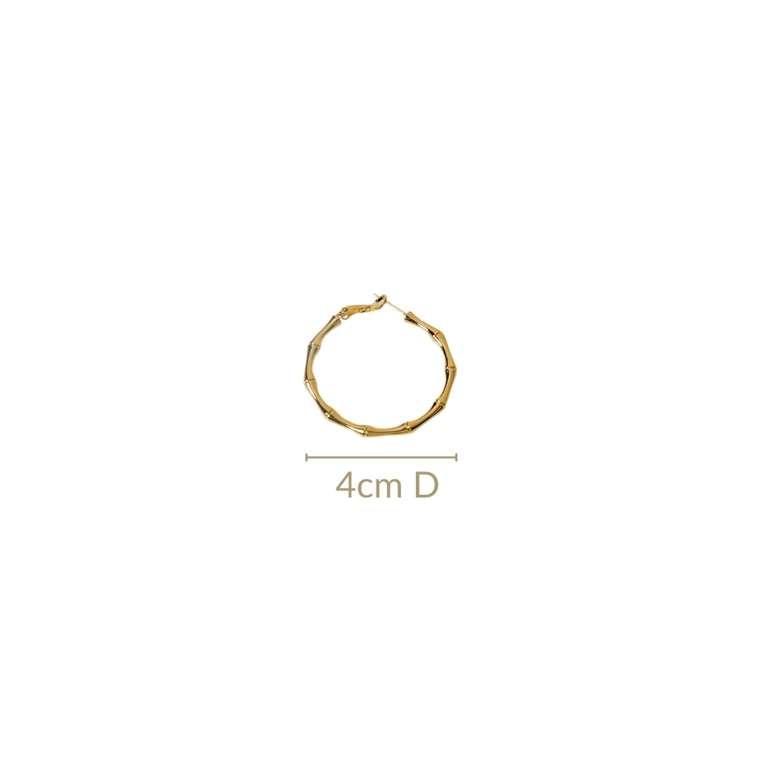 Bamboo Stem Hoops Gold