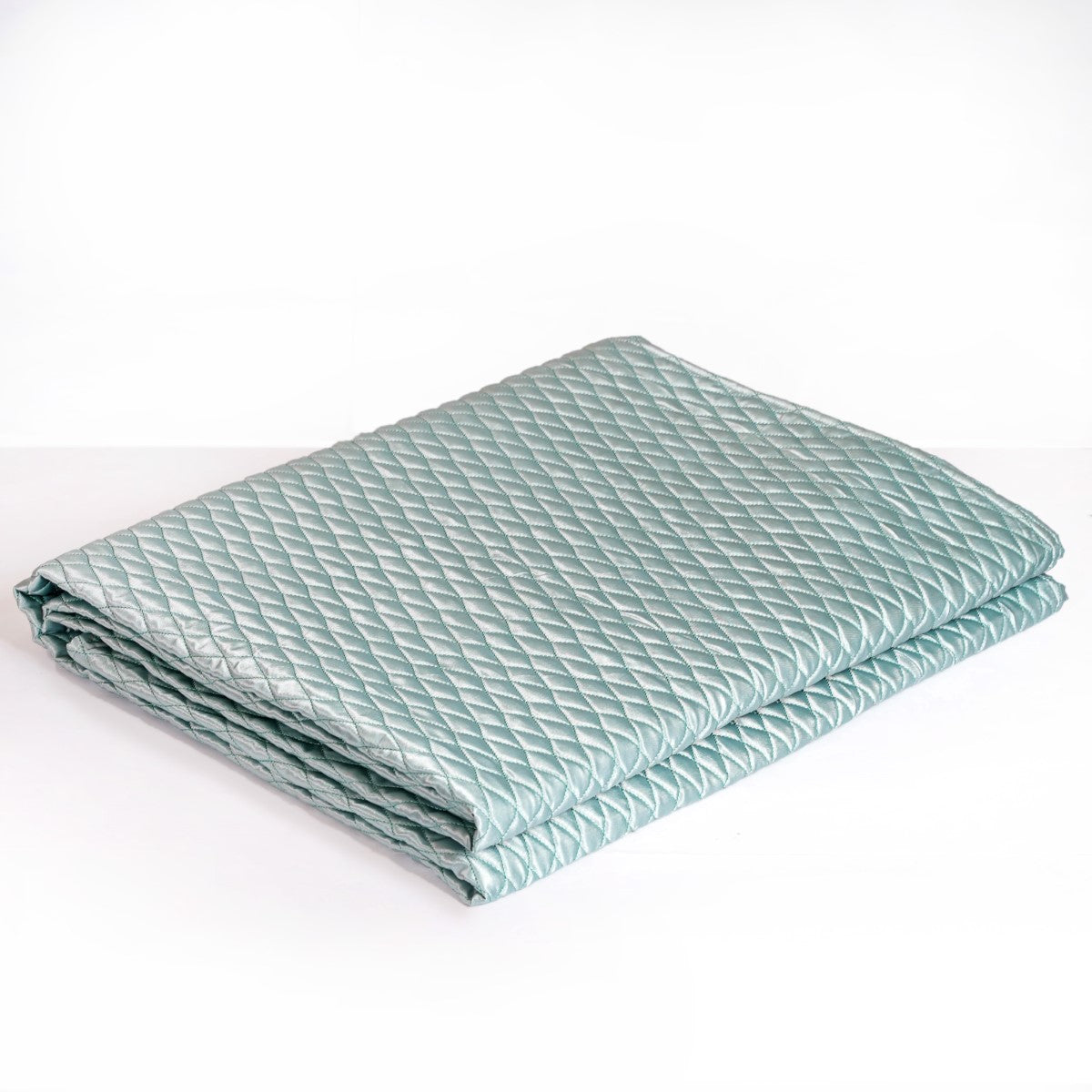 Quilted King Size Bed Cover And Pillow Case Set Of 3 Powder Blue