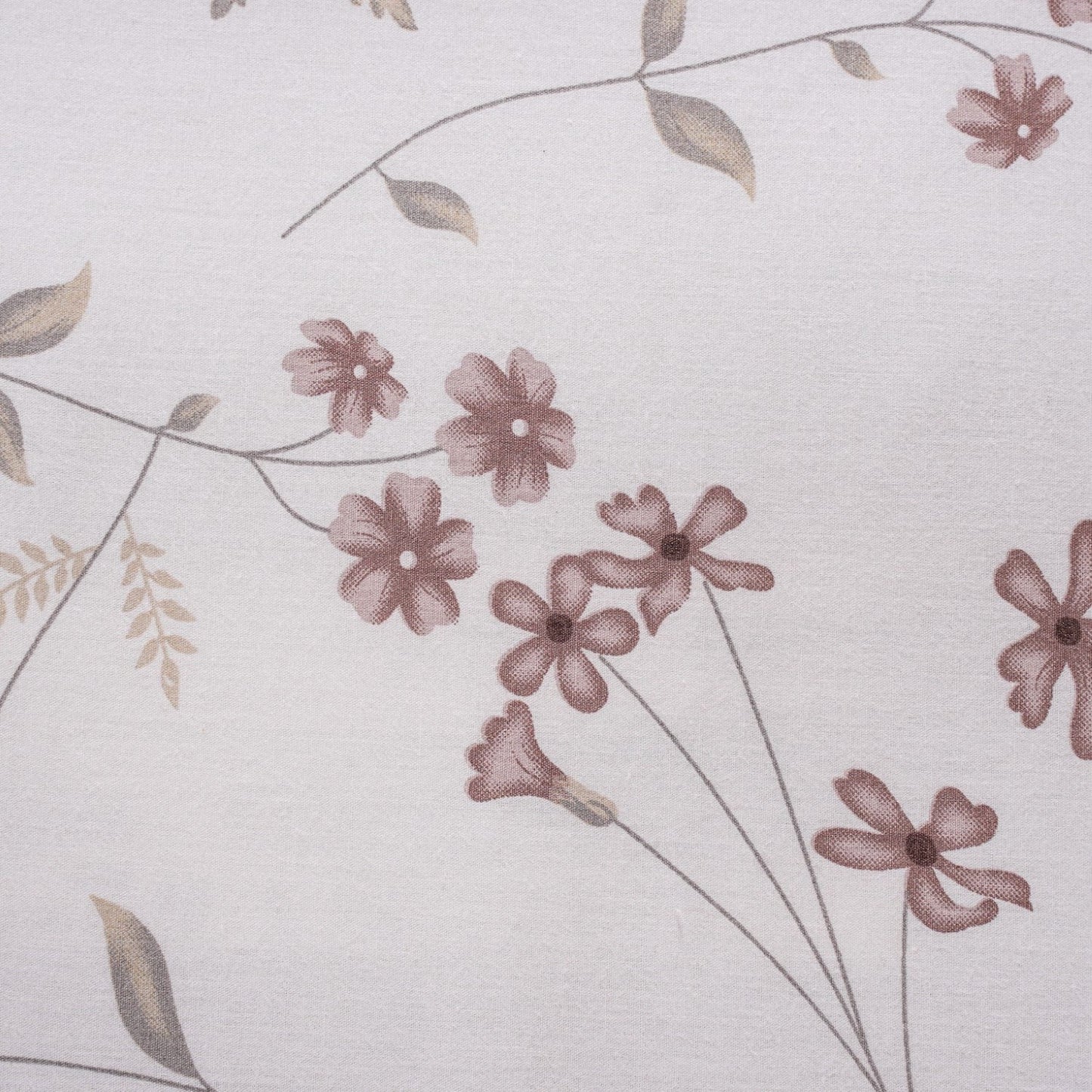 Floral Printed 180 TC Pure Soft Cotton King Size Night Bedsheet Set Taupe 275x275 cm