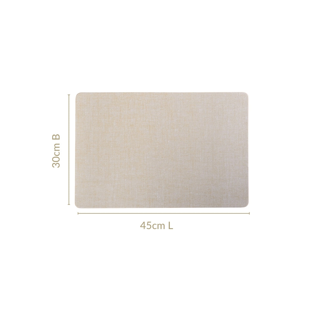 Rectangular Beige Dining Table Mat Set Of 6