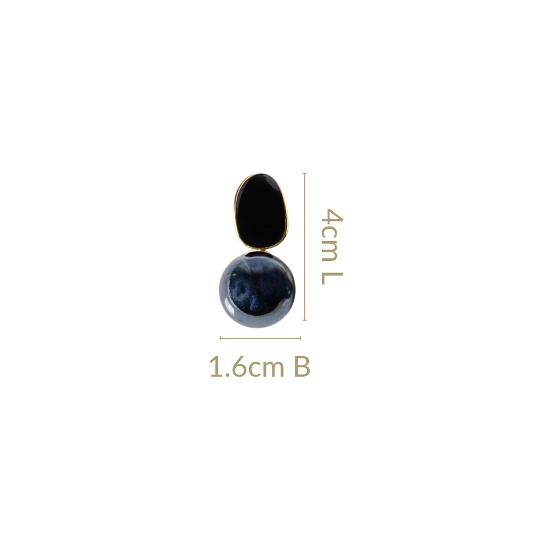 Black And Grey Contemporary Pearl Earrings